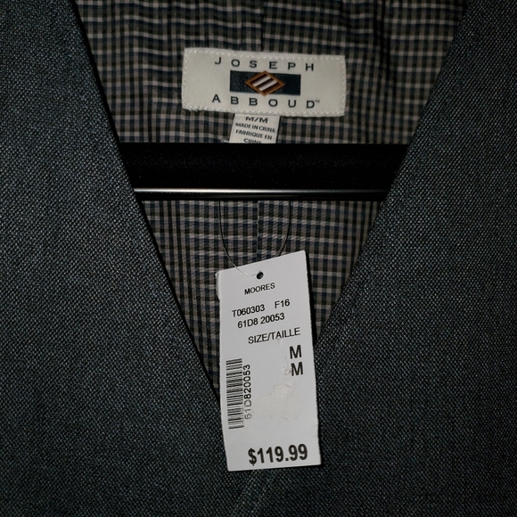 Joseph Abboud Poly Rayon Wool Spandex Blend Vest Men's Medium, Large Charcoal - Picture 4 of 7